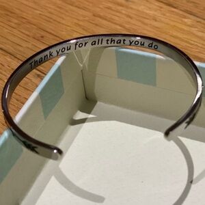 Cuff Bracelet Silver w/ beautiful sentiment NWOT